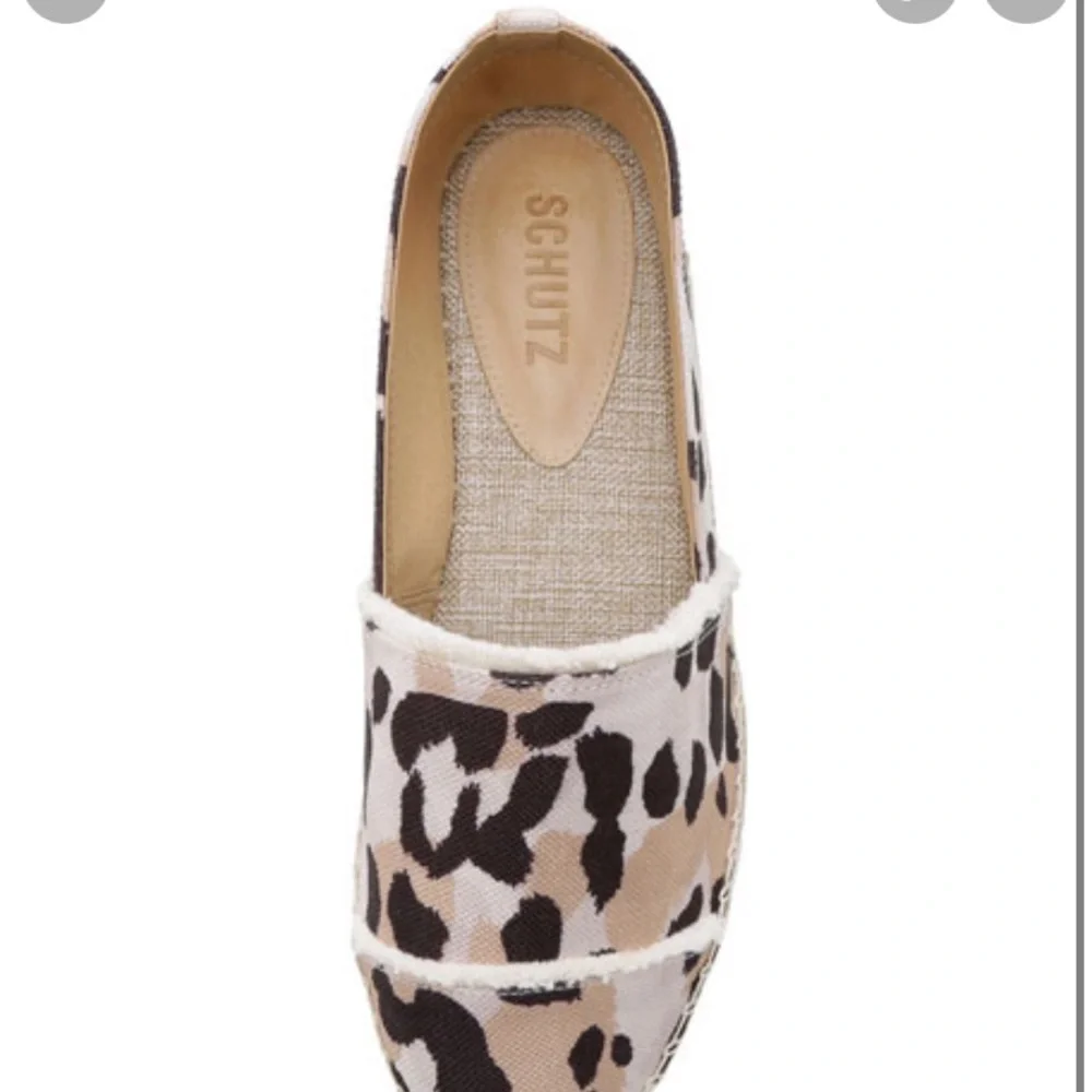 Schutz Leopard Print Ohanna Espadrilles Slip Ons
